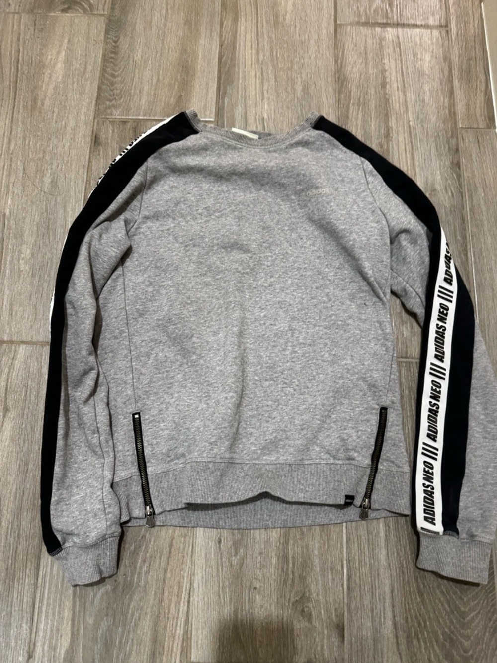 adidas neo gray sweatshirt with logo arms